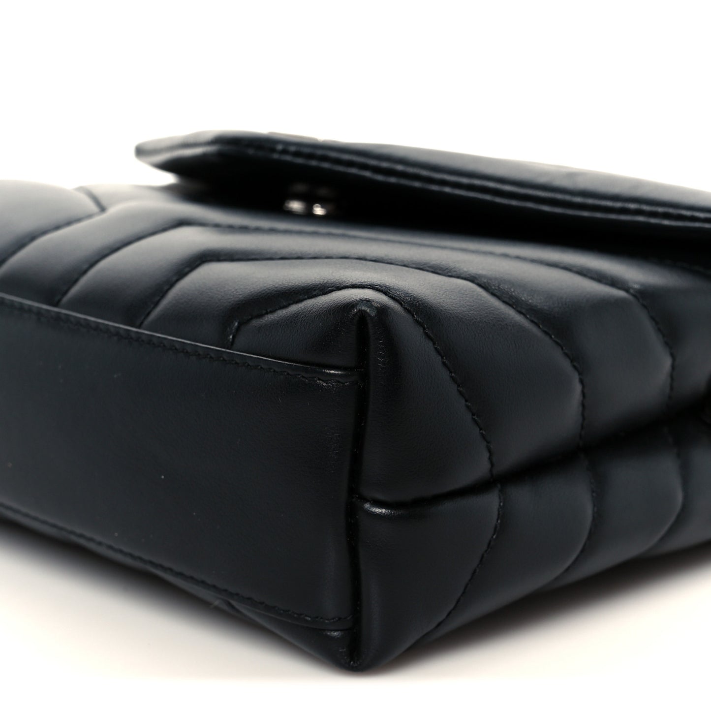 Calfskin Y Quilted Monogram Toy Loulou Crossbody Bag Black