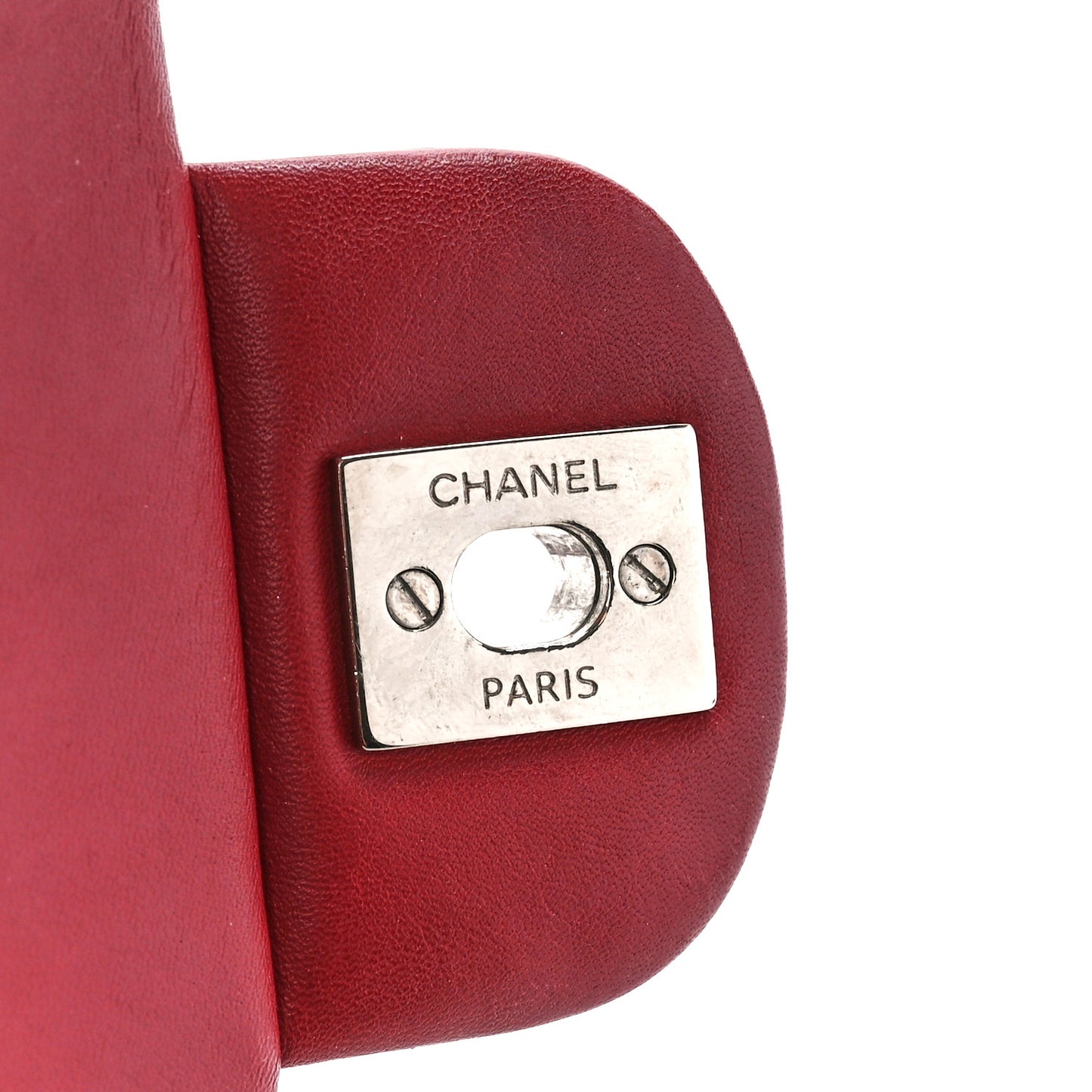 Patent Calfskin Quilted Extra Mini Rectangular Flap Red