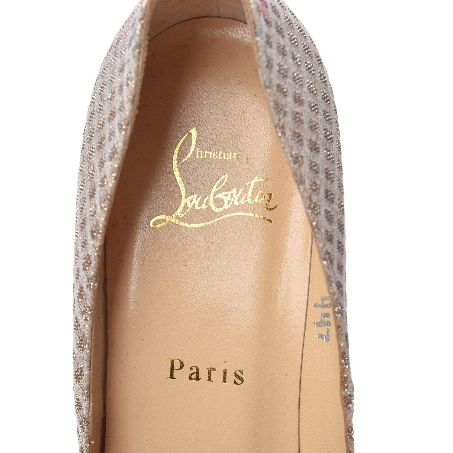 Christian Louboutin Glitter New Very Prive 120 Pumps 38.5 Silver Gold 6 of 16