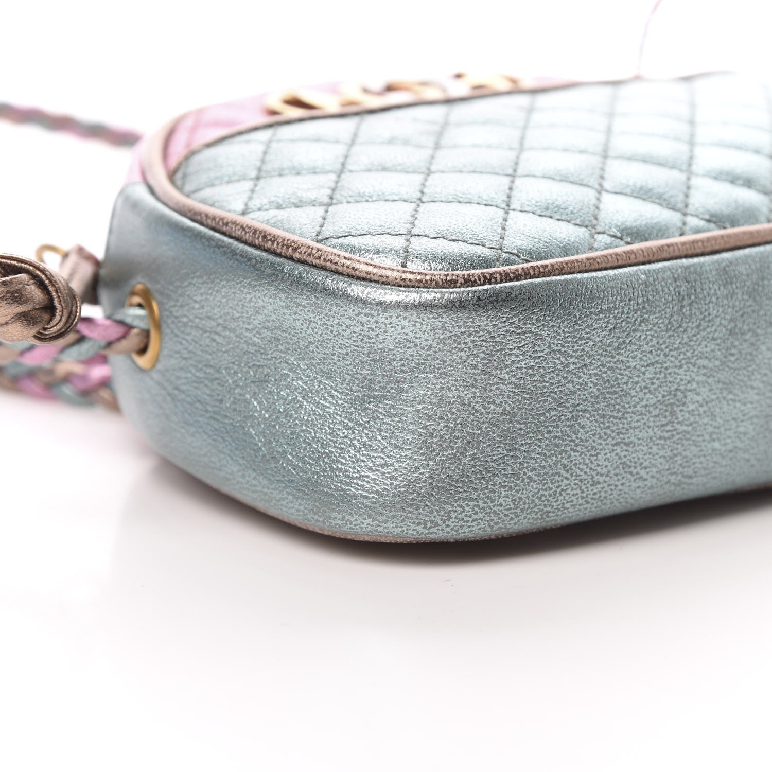 Gucci Laminated Nappa Trapuntata Mini Zumi Dome Shoulder Bag Rosa Lago Rame 9 of 11