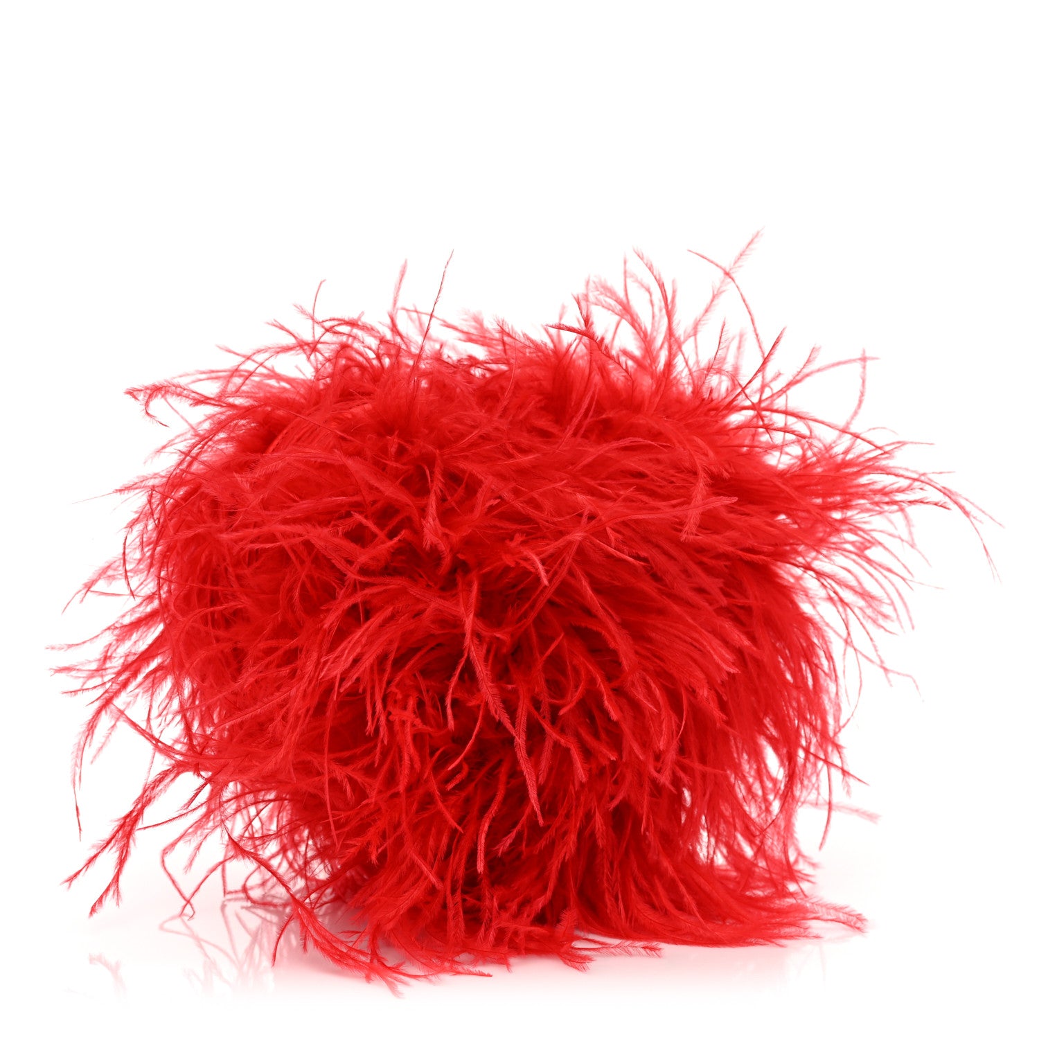 Alexander Wang Ostrich Feather Heart Pillow Clutch Bright Red 3 of 7