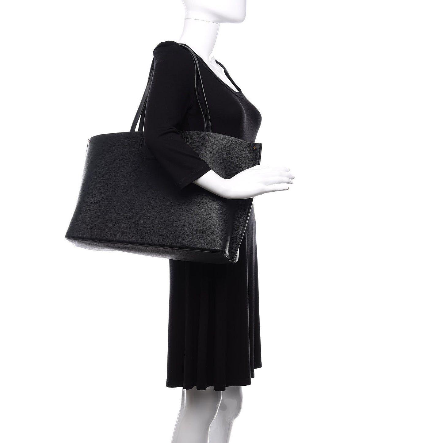 Calfskin Large Vlogo Fillme Tote Black