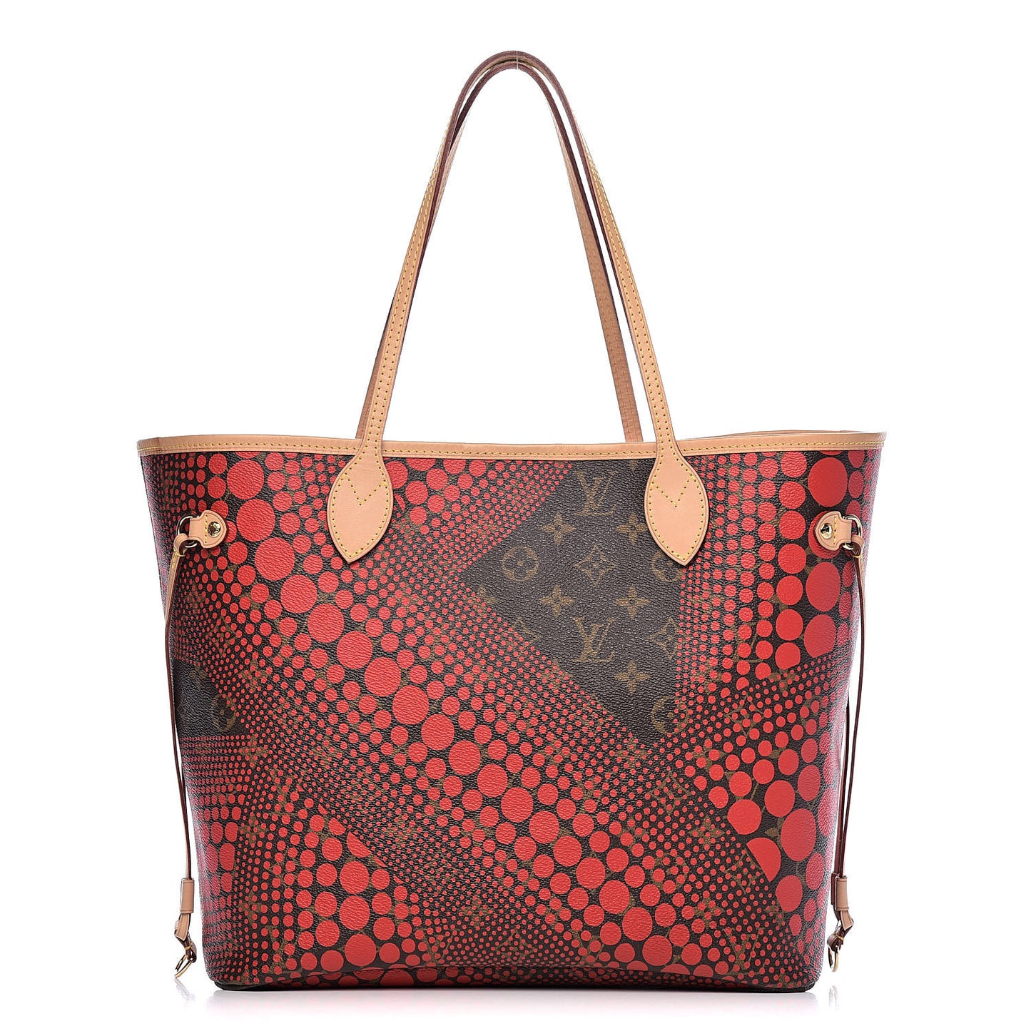 Monogram Kusama Waves Neverfull MM Red