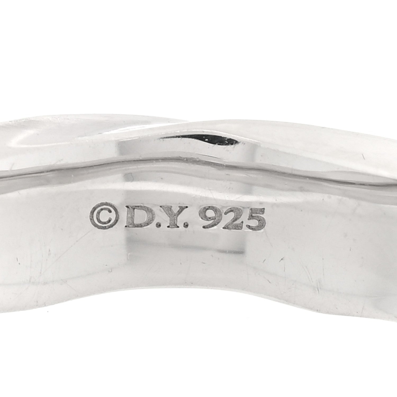 David Yurman Sterling Silver Diamond 5mm Cable Edge Ring 4 of 4