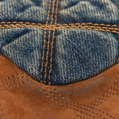 Saint Laurent Suede Denim Quilted Mini Becky Double Zip Bag Blue Cinnamon 10 of 13