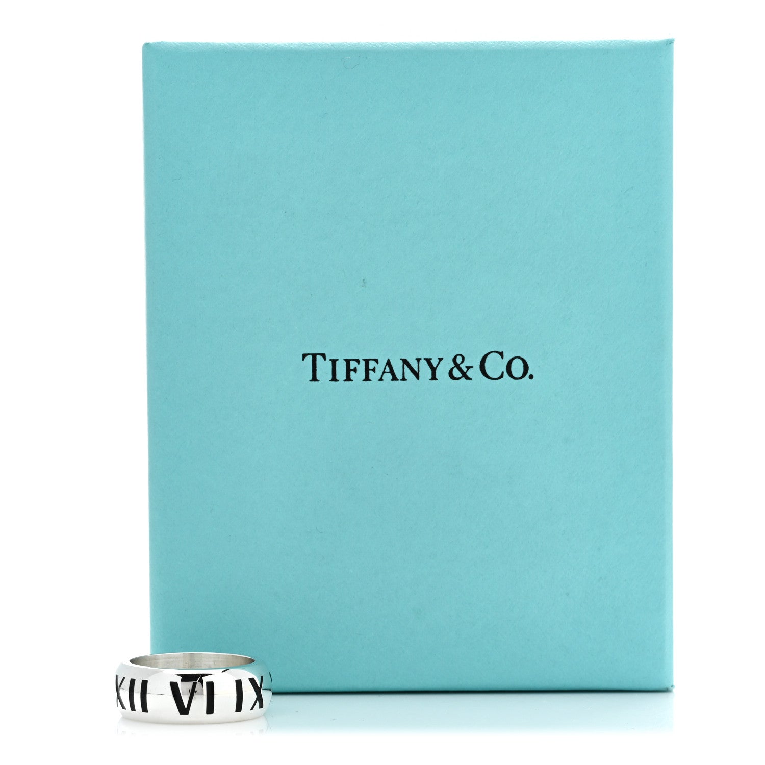 Tiffany Sterling Silver Enamel Atlas Band Ring 56 7.5 Black 5 of 5