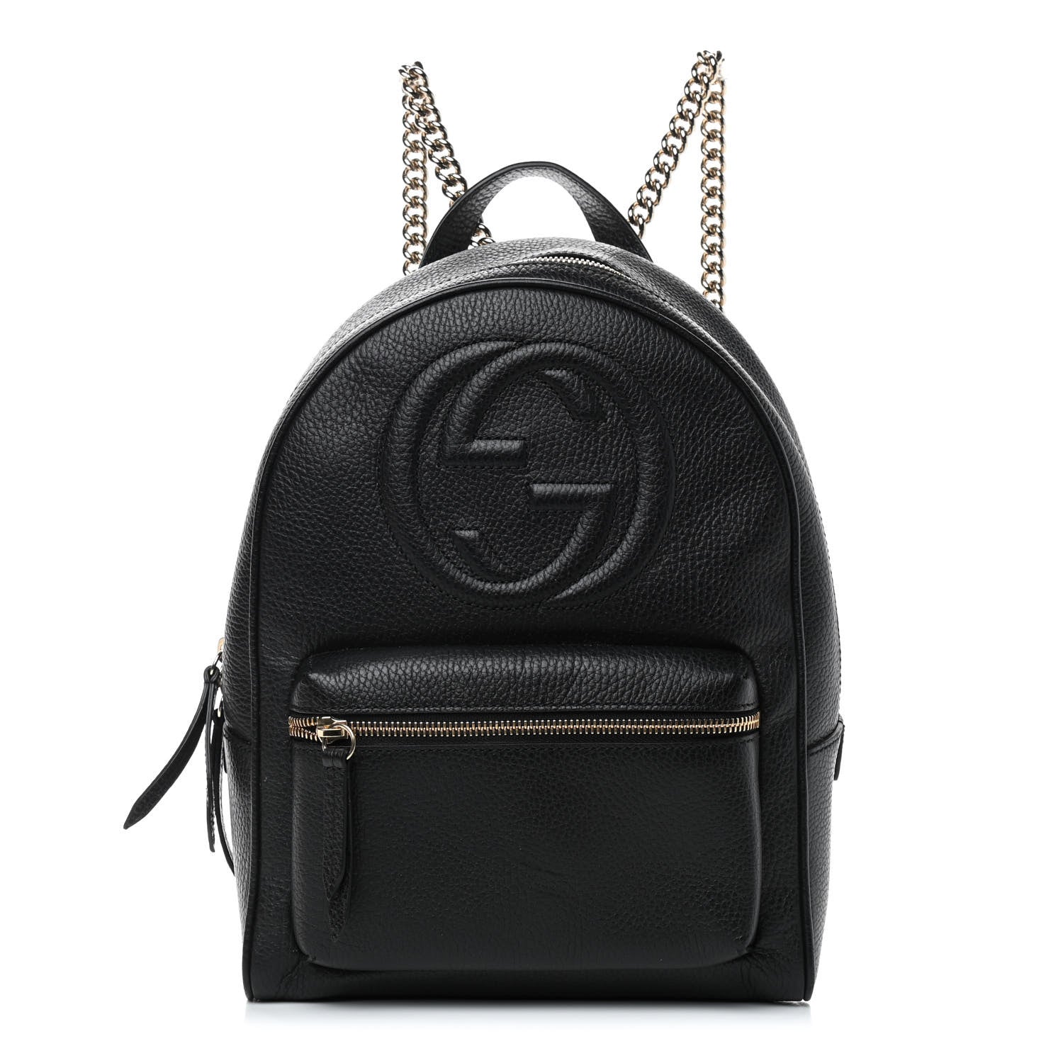 Gucci Pebbled Calfskin Soho Chain Backpack Black 1 of 10