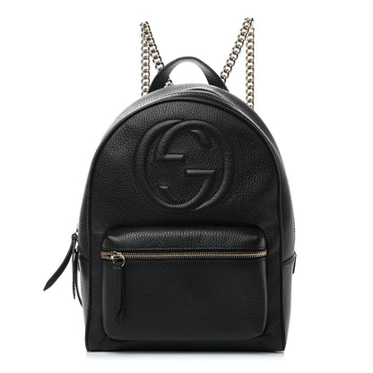 Gucci Pebbled Calfskin Soho Chain Backpack Black 1 of 10