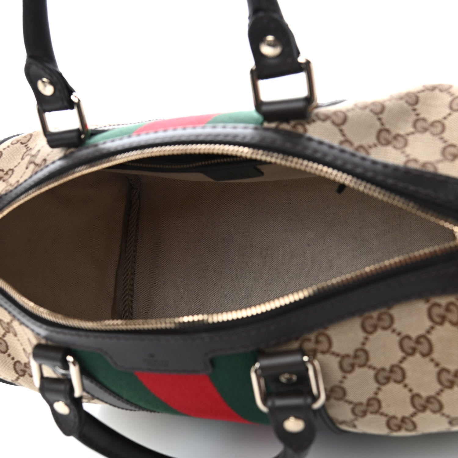 Gucci Monogram Vintage Web Medium Boston Dark Brown 4 of 4