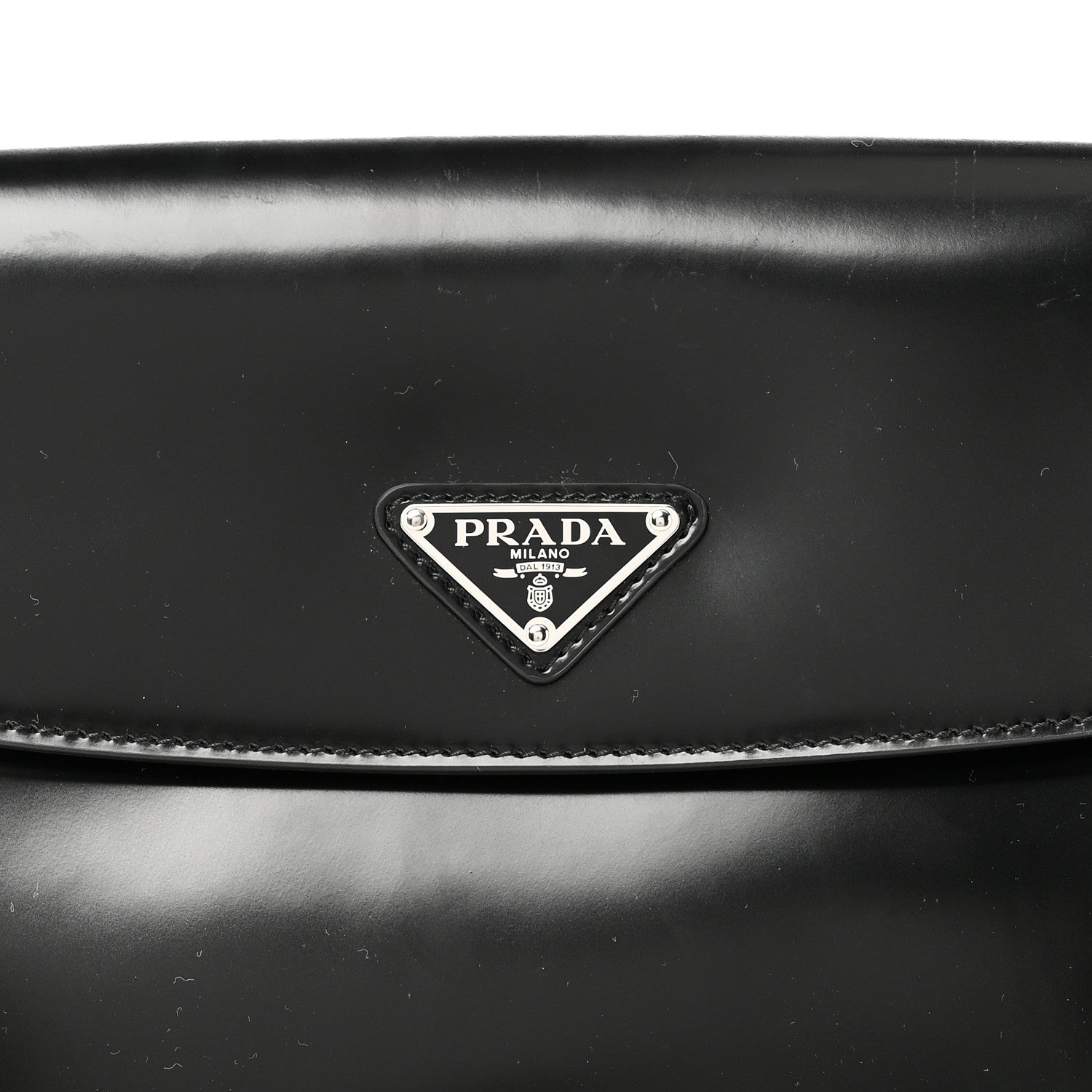 Prada Spazzolato Cleo Flap Shoulder Bag Black 7 of 10