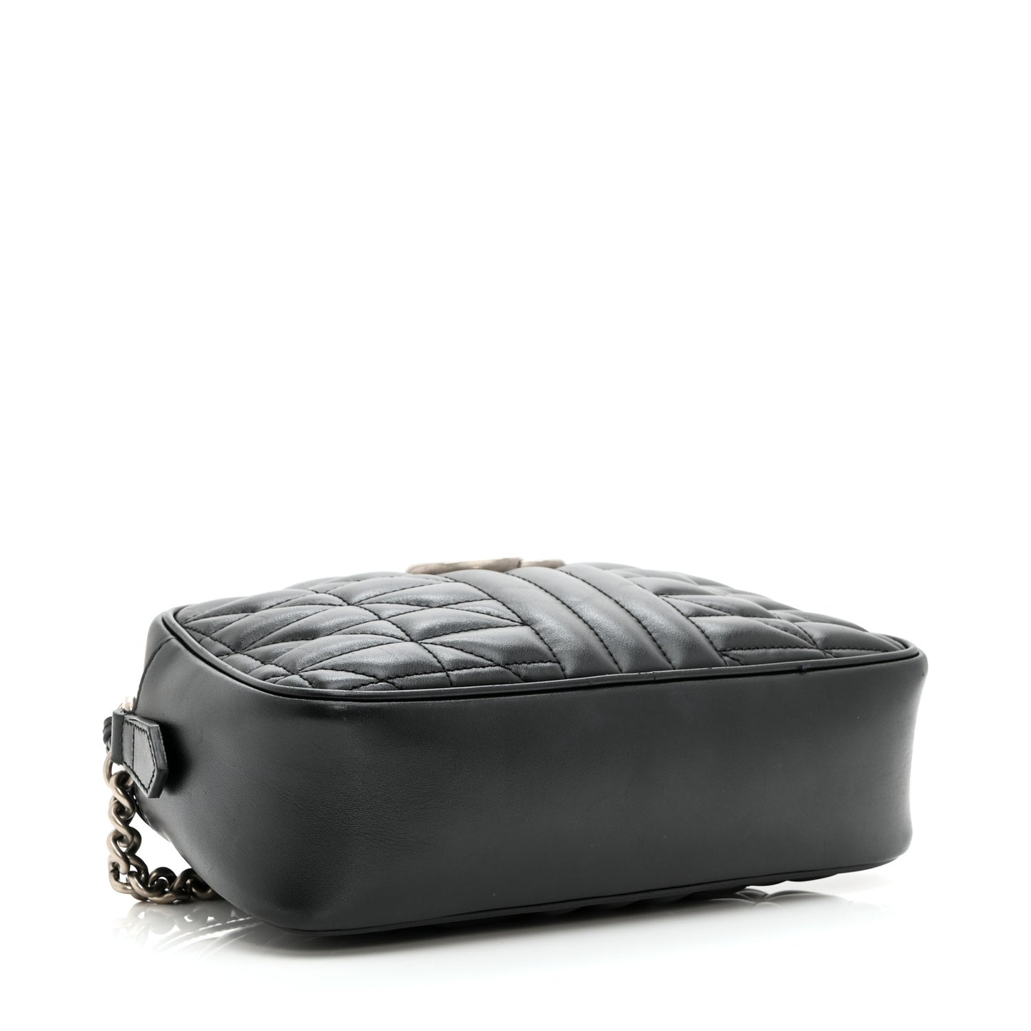 Calfskin Matelasse Aria Small GG Marmont Chain Shoulder Bag Black