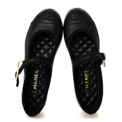 Chanel Lambskin Mary Jane Flats 39 Black 2 of 10