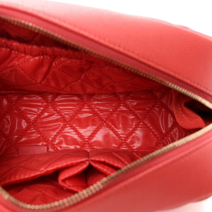 Chanel Caviar Quilted Medium Curvy Pouch Cosmetic Case Dark Pink 5 of 7