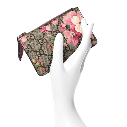 Gucci GG Supreme Monogram Blooms Key Ring Coin Case Beige Multicolor Dry Rose 2 of 7