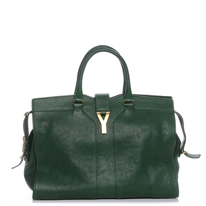 Saint Laurent Sheepskin Large Cabas ChYc Tartan Green 1 of 8