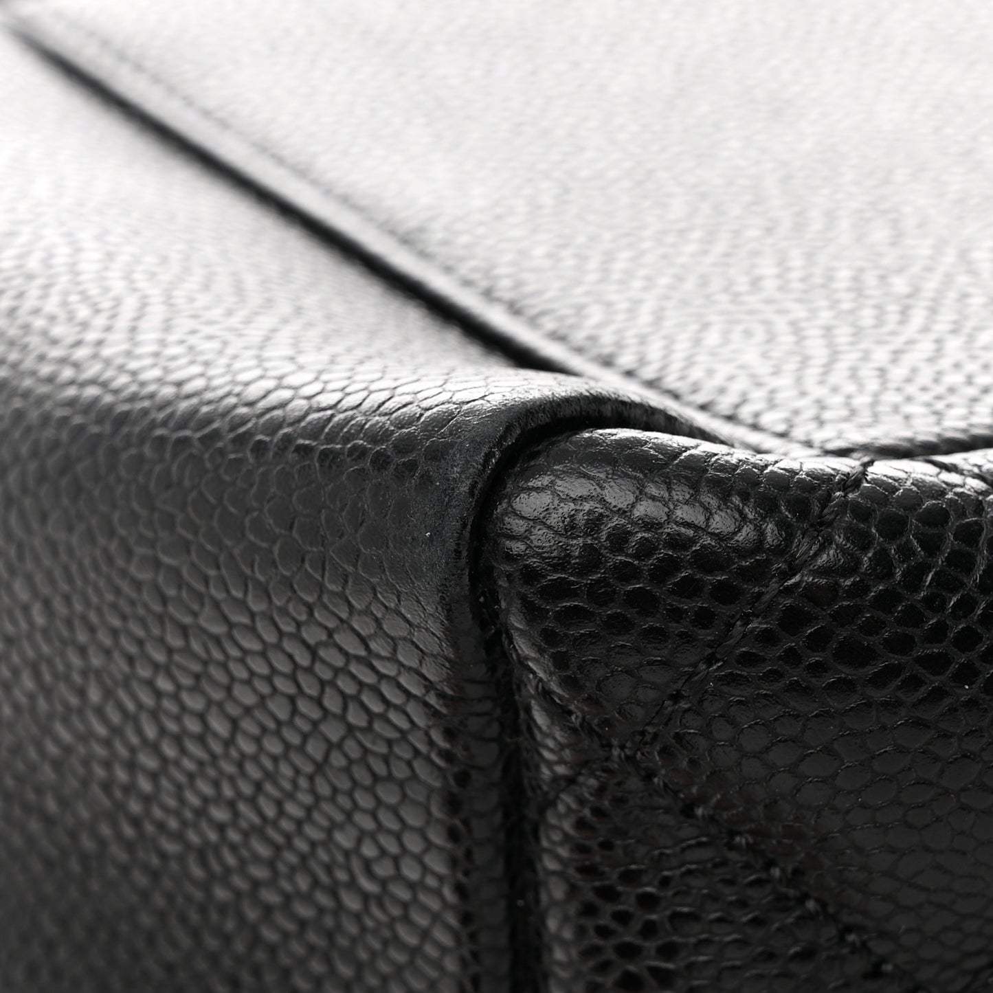 Caviar Quilted Grand Shopping Tote GST Black