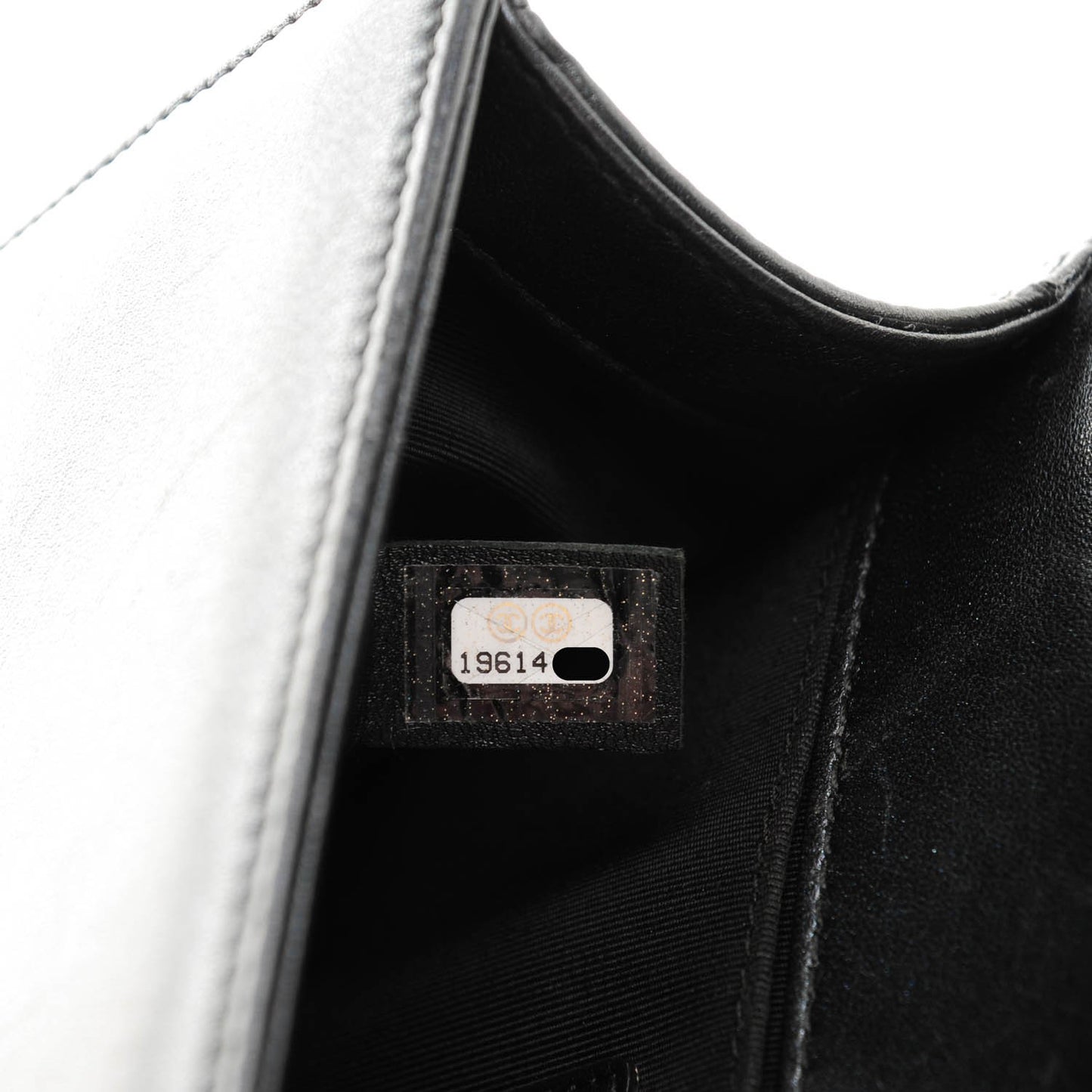 Lambskin Quilted Small Boy Flap Pearly Black