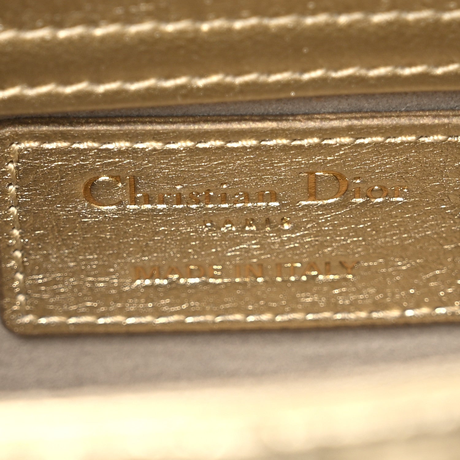 Christian Dior Metallic Lambskin Cannage Micro Lady D-Joy Gold 6 of 10