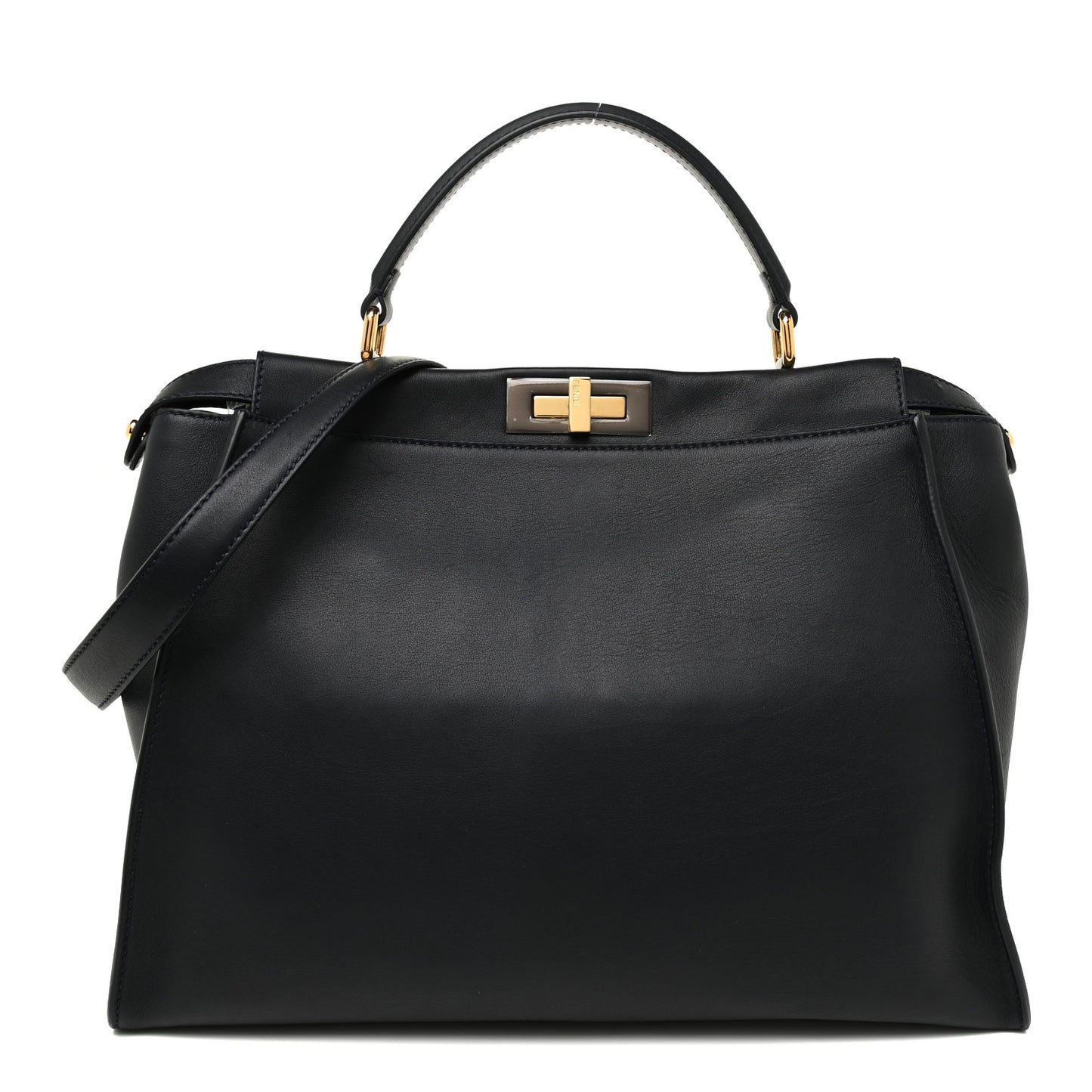 Vitello Dolce Marmol Large Peekaboo Iconic Satchel Blue Notte