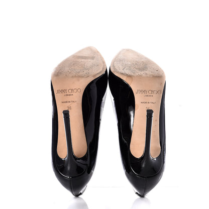 Jimmy Choo Patent Pointy Toe Romy 100 Pumps 36 Black 12 of 19