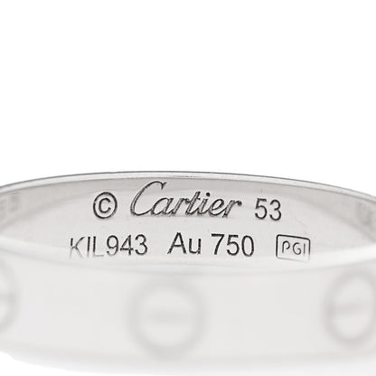 Cartier 18K White Gold 3.5mm LOVE Wedding Band Ring 53 6.25 3 of 3