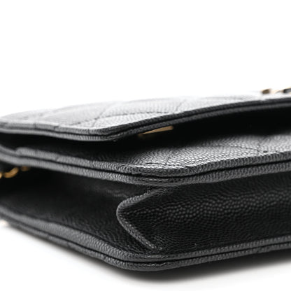 Chanel Caviar Quilted Crystal Enamel CC Wallet On Chain WOC Black 10 of 12