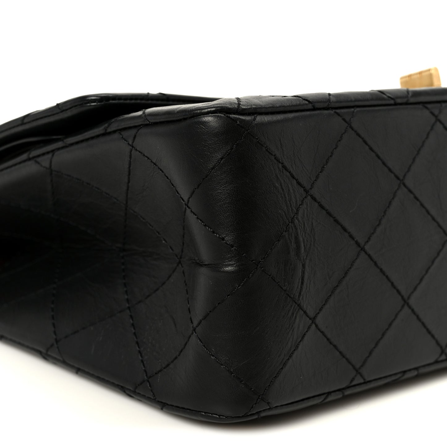 Aged Calfskin Quilted 2.55 Reissue 227 Flap Black