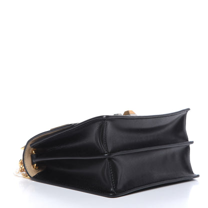 Fendi Vitello Liberty Metal Monster Eyes Small Kan I Shoulder Bag Black Gold 4 of 10