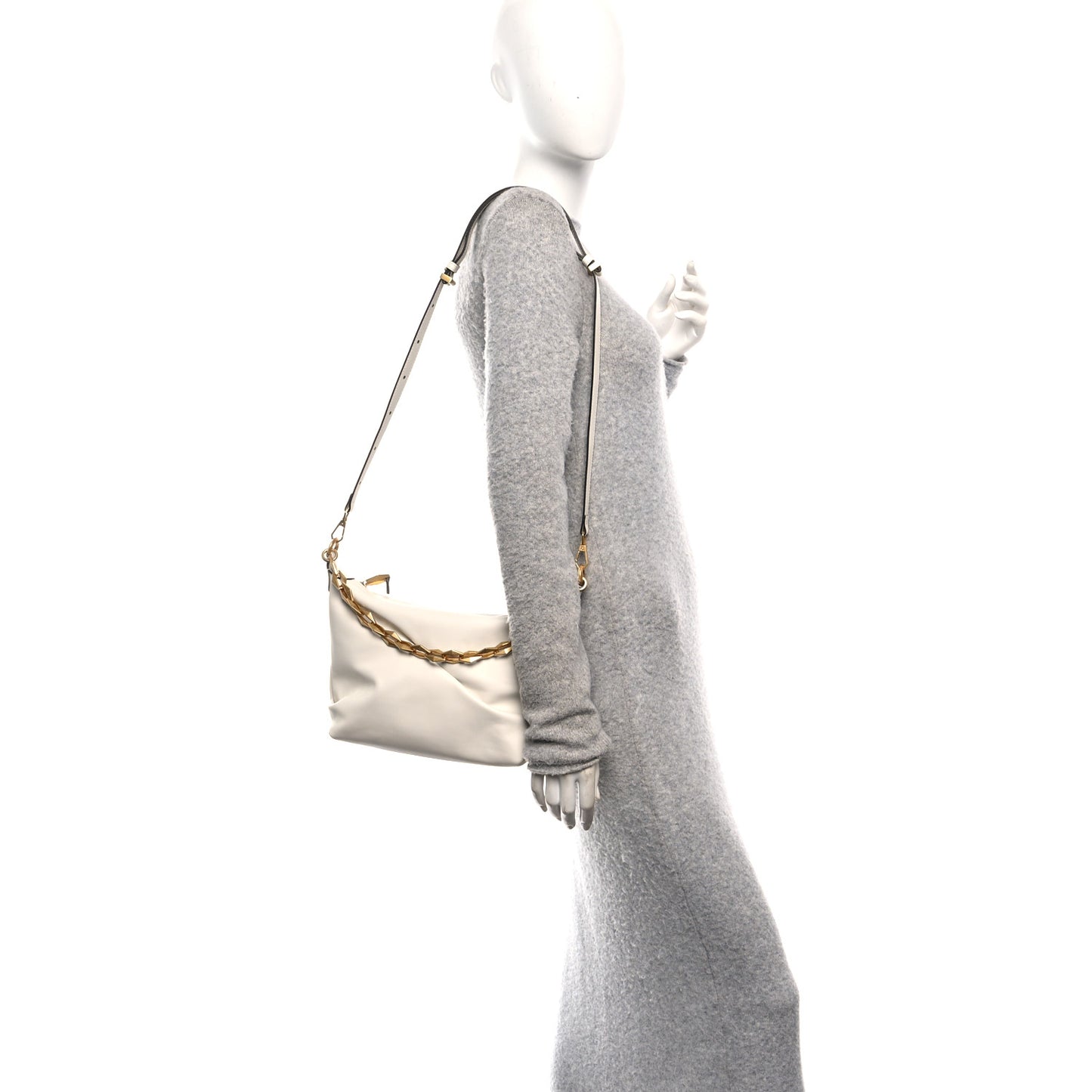 Soft Calfskin Small Diamond Hobo Latte