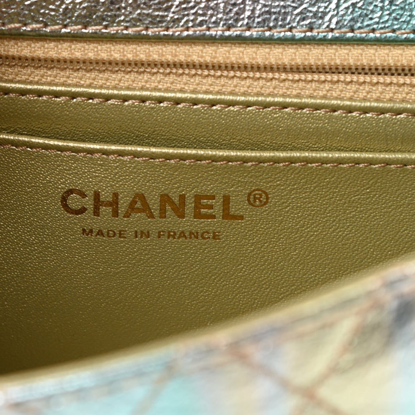 Metallic Goatskin Quilted Mini 2.55 Reissue Flap Multicolor