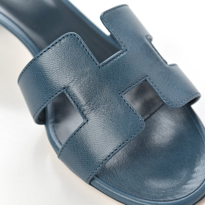 Hermes Calfskin Oasis Sandals 36 Bleu Velvet 8 of 9