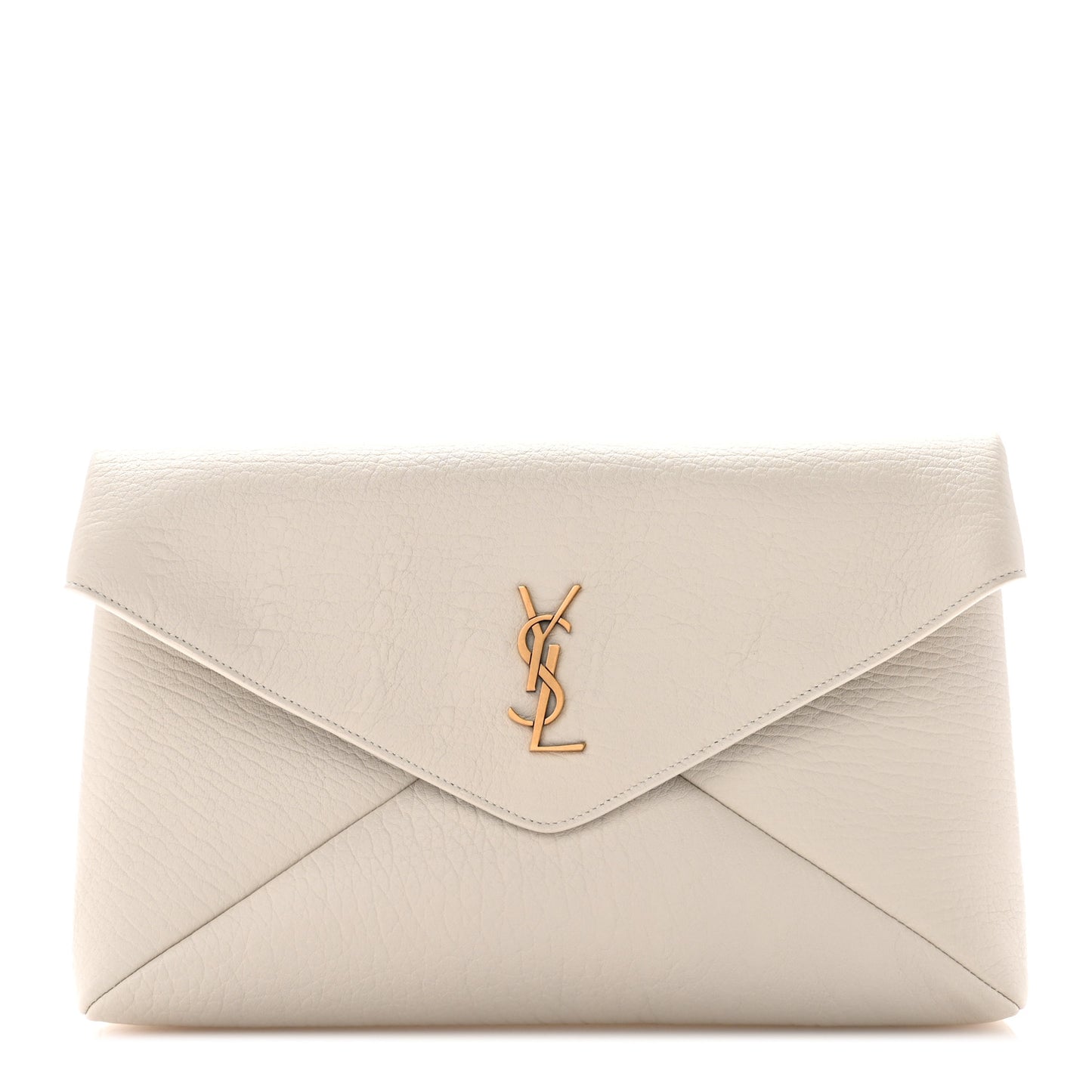 Lambskin Large Cassandre Envelope Pouch Blanc Vintage