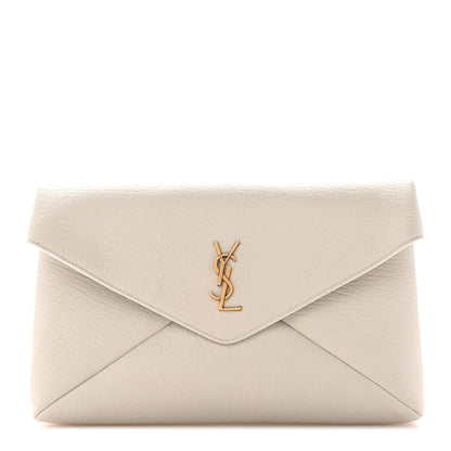 Saint Laurent Lambskin Large Cassandre Envelope Pouch Blanc Vintage 1 of 7