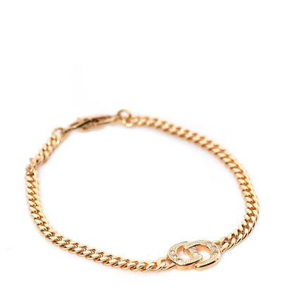 Christian Dior Crystal CD Chain Bracelet Gold 1 of 4