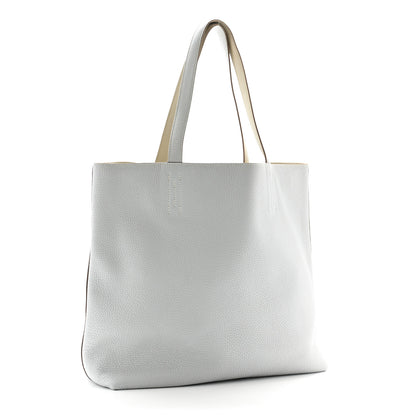 Hermes Taurillon Clemence Double Sens 45 Reversible Tote Gris Perle Bleu Pale 5 of 19