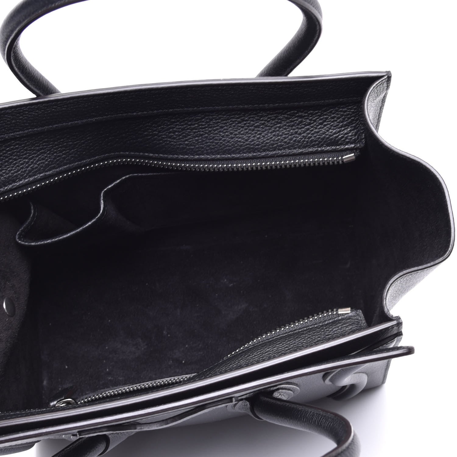 Celine Drummed Calfskin Micro Luggage Black 5 of 8