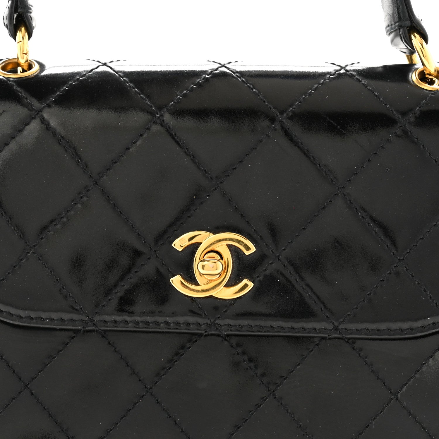 Chanel Patent Medium Kelly Flap Black 9 of 12