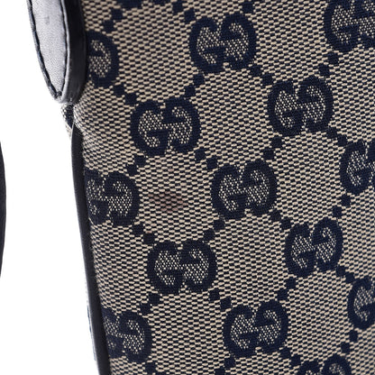 Gucci Monogram Vintage Web Medium Half Moon Hobo Navy 8 of 12