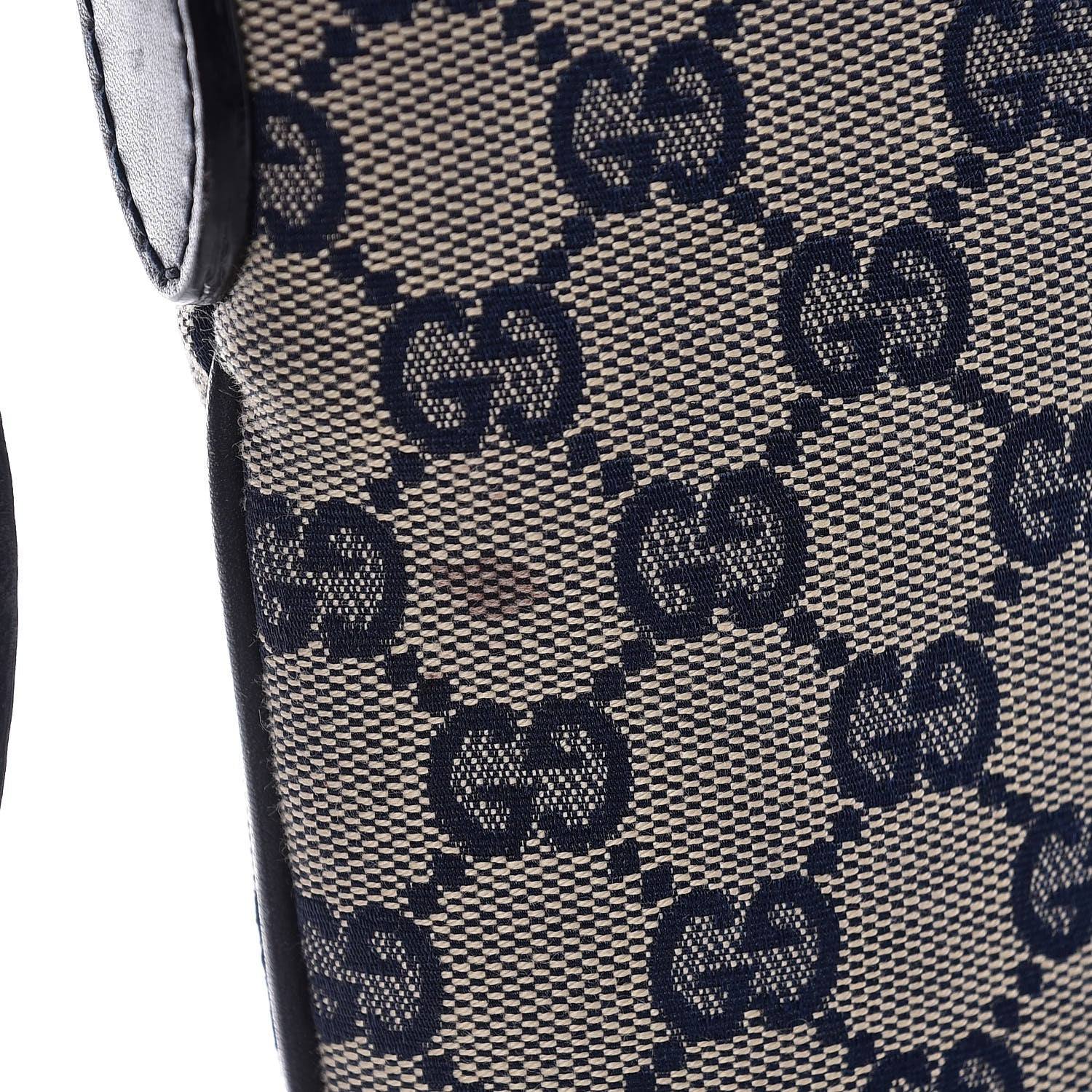 Gucci Monogram Vintage Web Medium Half Moon Hobo Navy 8 of 12