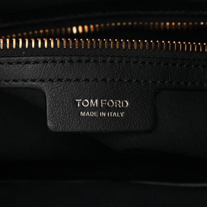 Tom Ford Calfskin Large Alix Padlock Zip Hobo Crossbody Bag Black 6 of 10