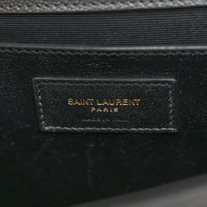 Saint Laurent Grain De Poudre Textured Mixed Matelasse Medium Triquilt Monogram Satchel Fog 6 of 9