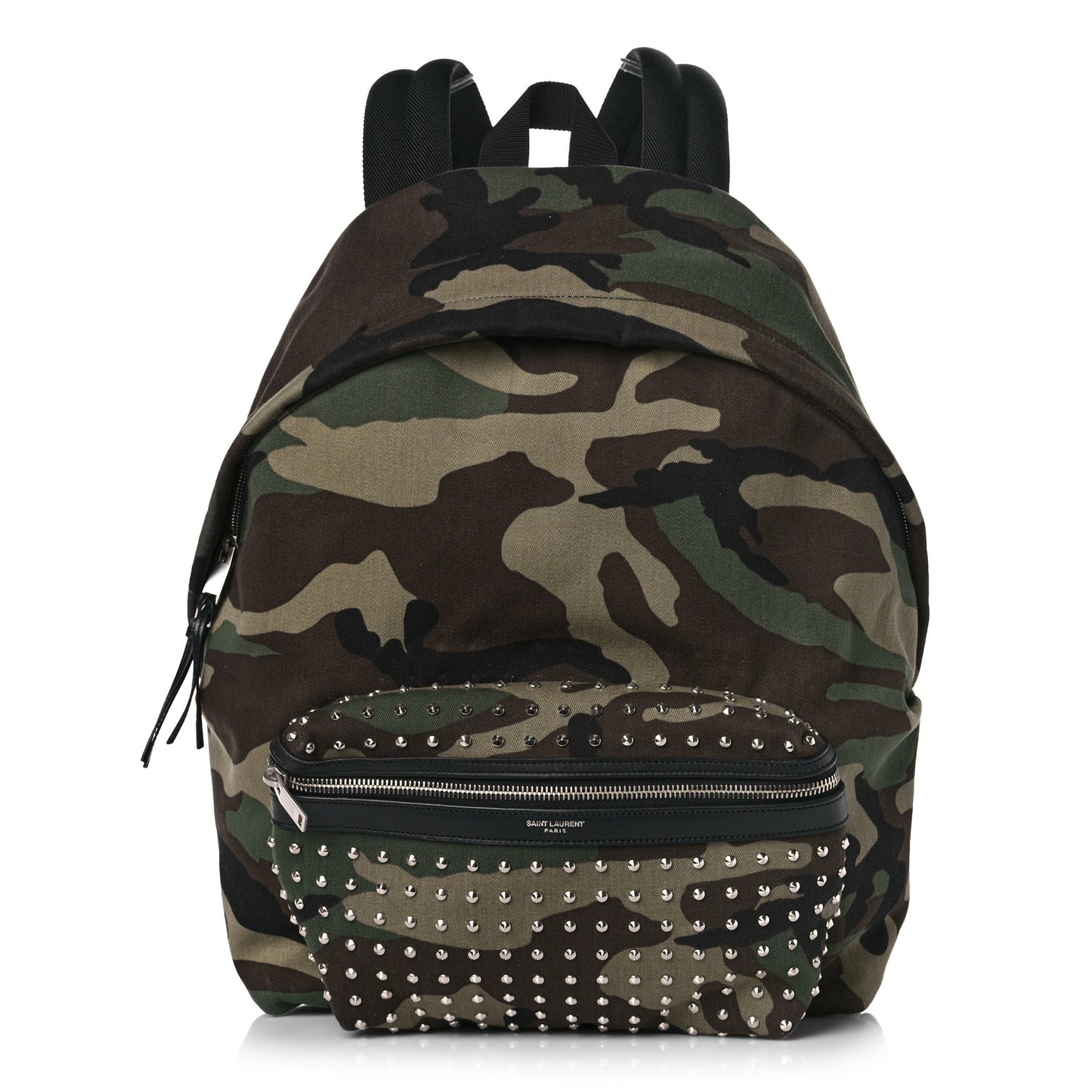 Canvas Camouflage Studded Hunting Backpack Green Black Brown