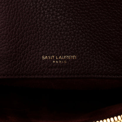 Saint Laurent Grained Calfskin Small Supple Sac De Jour Rouge Cabernet 6 of 13