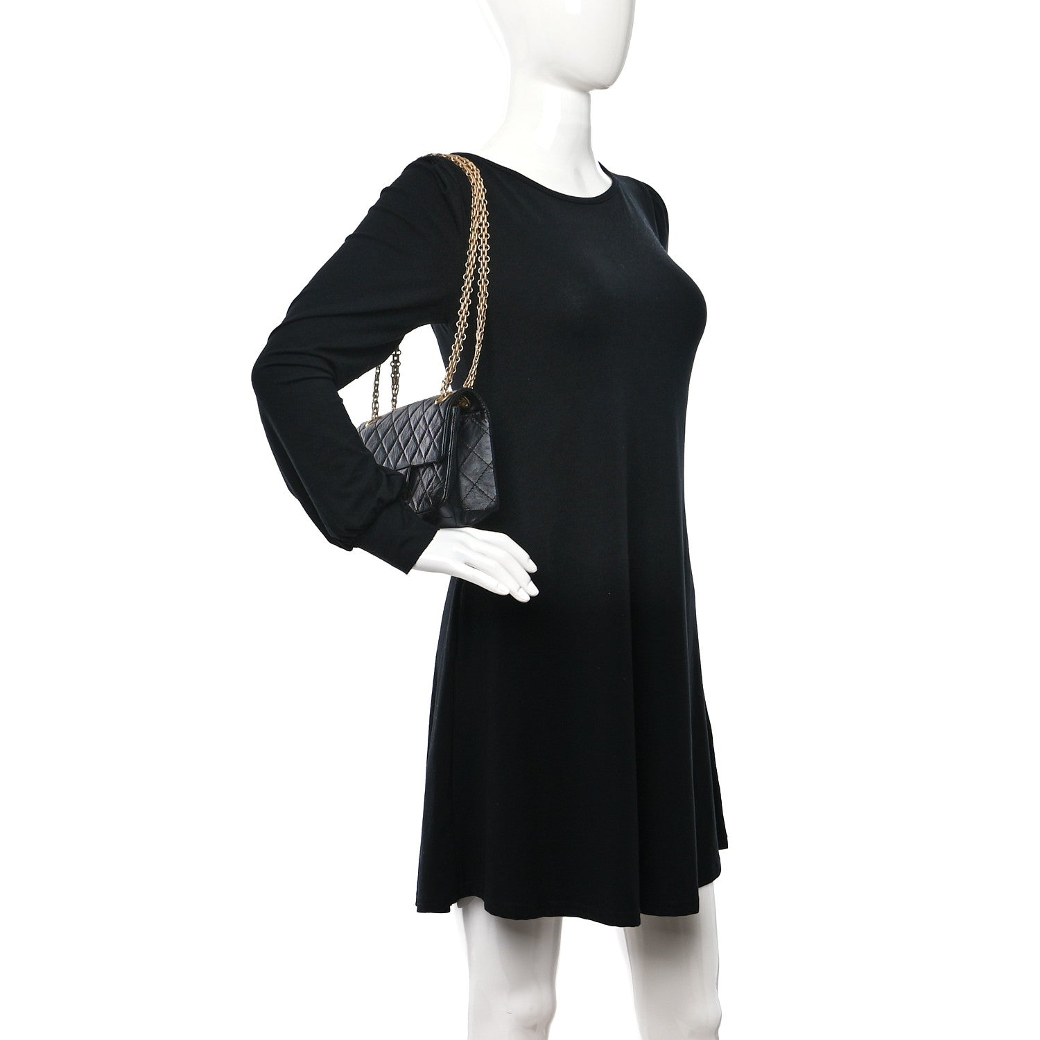 Chanel Aged Calfskin Quilted 2.55 Reissue Mini Flap Black 3 of 10