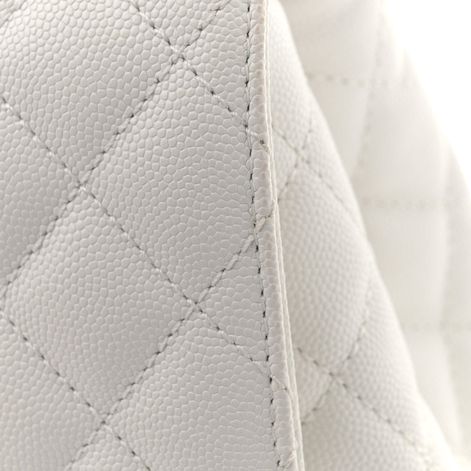 Chanel Caviar Quilted Small Coco Handle Flap White 11 of 12