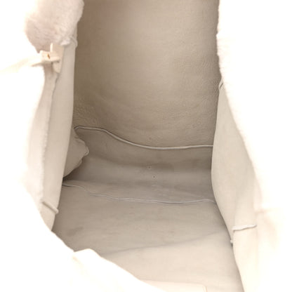 Prada Shearling Saffiano Shoulder Bag White 6 of 10