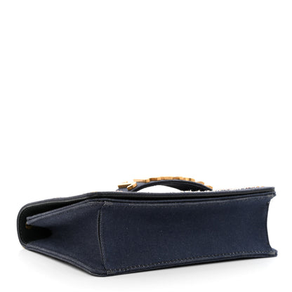 Christian Dior Denim Bead Embroidered J'Adior Chain Flap Bag Blue Multicolor 4 of 11