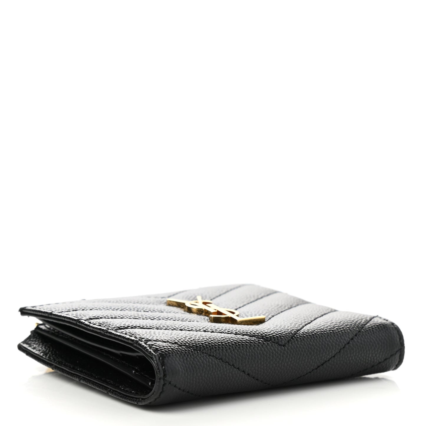 Grain De Poudre Matelasse Chevron Monogram Zipped Card Case Black