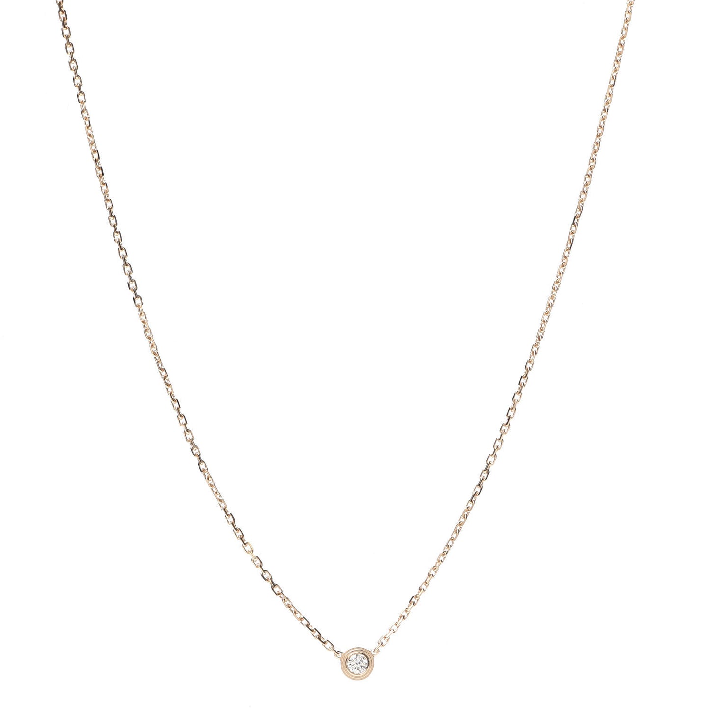 18K Pink Gold Diamond XS D'Amour Pendant Necklace