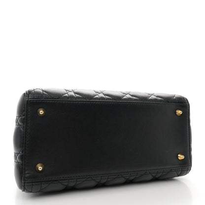 Christian Dior Lambskin Cannage Medium Lady Dior Black 4 of 12